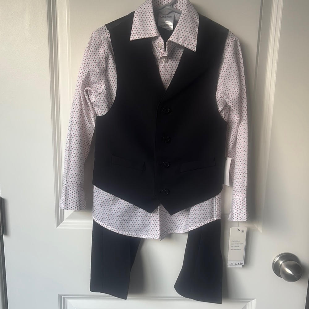 Calvin Klein Black and White Vest for Formal Occasions